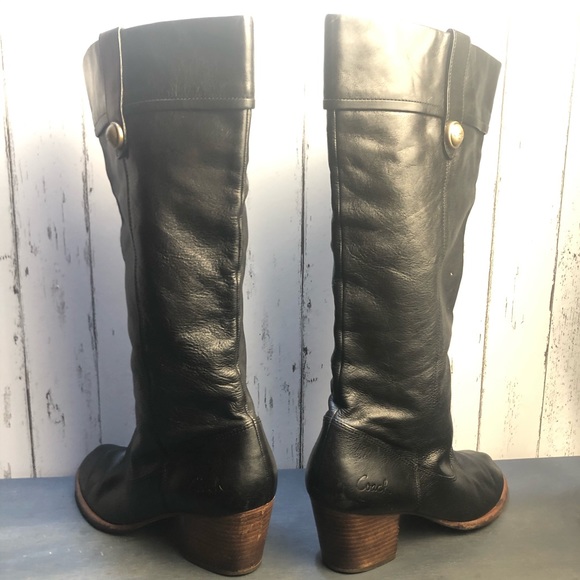 Black Leather Knee-High Boots - Picture 8 of 11